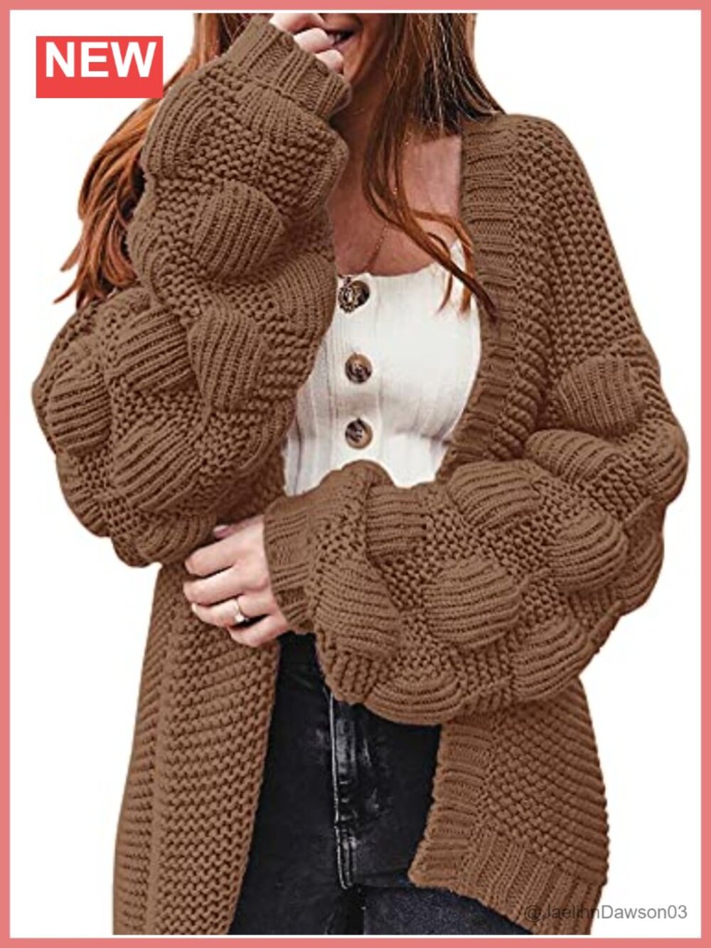 Oversized Chunky Knit Cardigan Open Front Long Sleeve Sweater Coat